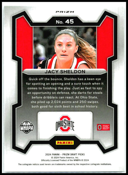 2024 Panini Prizm Draft Picks Prizms Silver #45 Jacy Sheldon Ohio State Buckeyes