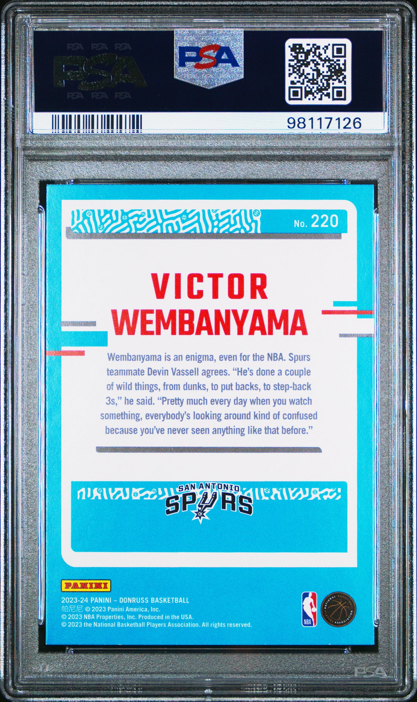 2023 Panini Donruss Red #220 Victor Wembanyama PSA 9