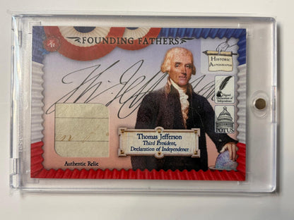 2025 Historic Auto Founding Fathers Document Touched Relic # Thomas Jefferson