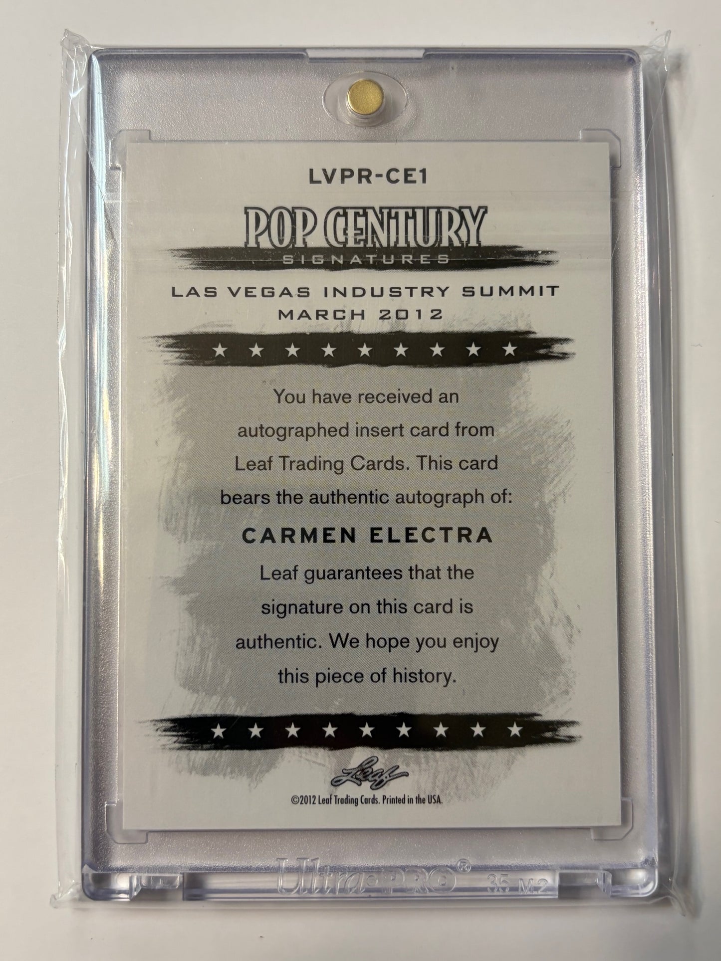 2012 Leaf Pop Century Las Vegas Summit Auto #LVPR-CE1 Carmen Electra Auto