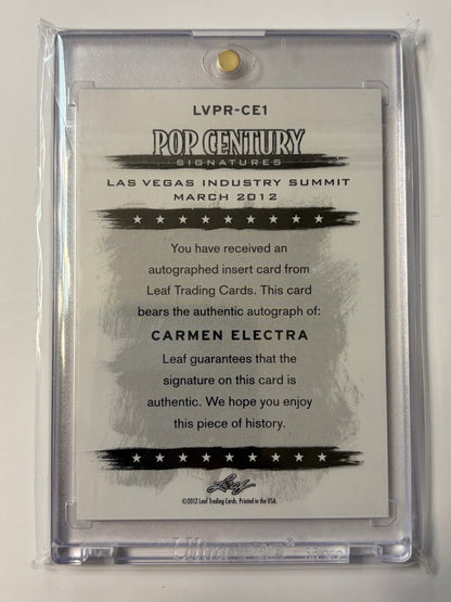 2012 Leaf Pop Century Las Vegas Summit Auto #LVPR-CE1 Carmen Electra Auto