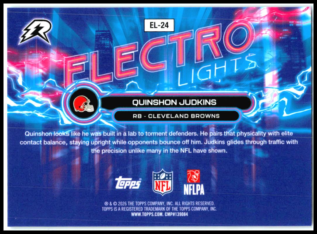 2025 Topps Resurgence Electro Lights #EL-24 Quinshon Judkins Cleveland Browns