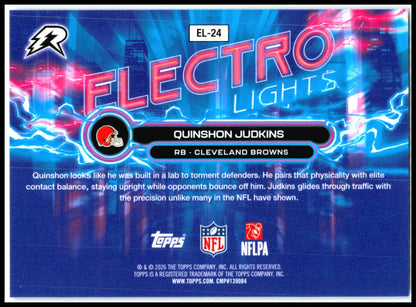 2025 Topps Resurgence Electro Lights #EL-24 Quinshon Judkins Cleveland Browns
