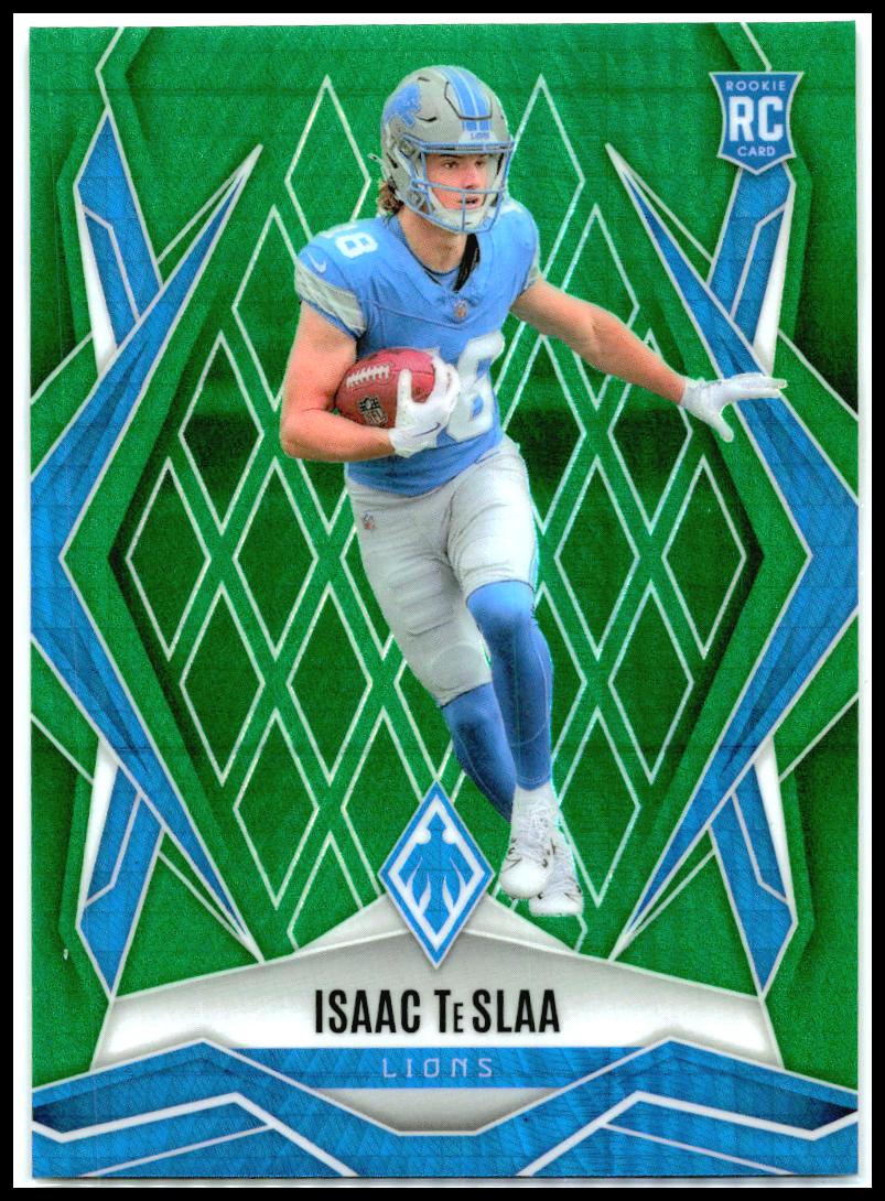 2025 Panini Phoenix Green Hyper Prizm #189 Isaac TeSlaa Rookie Lions