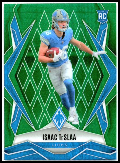 2025 Panini Phoenix Green Hyper Prizm #189 Isaac TeSlaa Rookie Lions