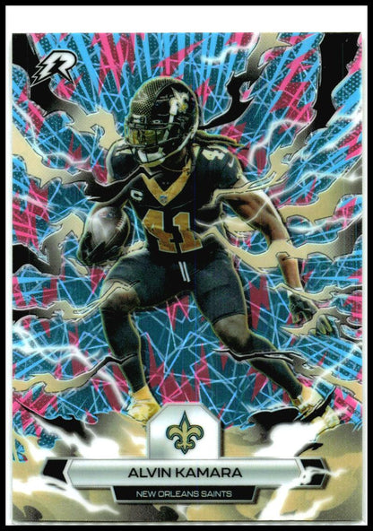 2025 Topps Resurgence Sky Blue & Pink Shock Refractor #70 Alvin Kamara Saints