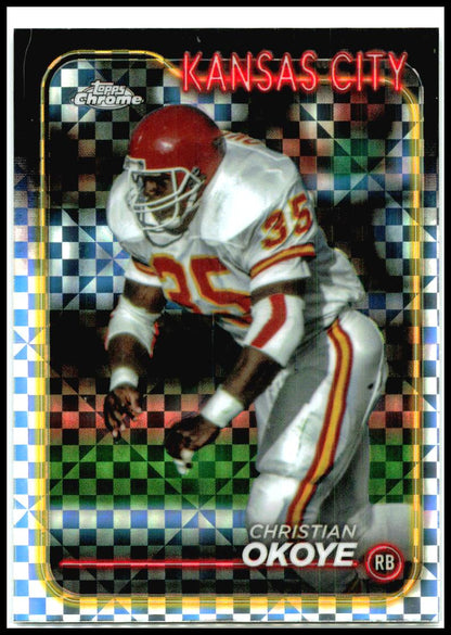 2024 Topps Chrome X-Fractor #96 Christian Okoye Kansas City Chiefs