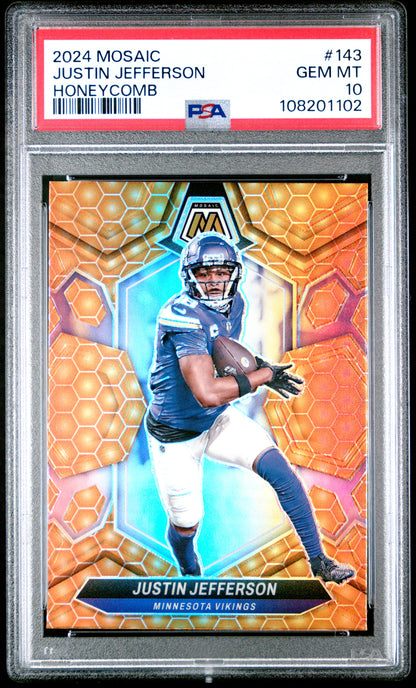 2024 Panini Mosaic Honeycomb #143 Justin Jefferson PSA 10