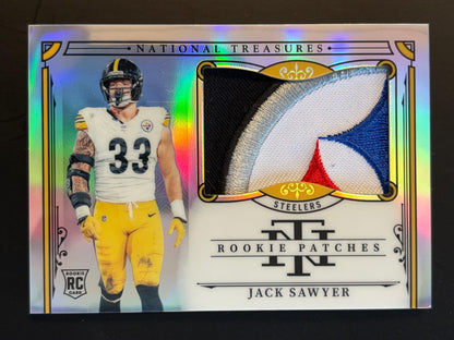 2025 Panini National Treasures Premium #217 Jack Sawyer #/35 Pittsburgh Steelers