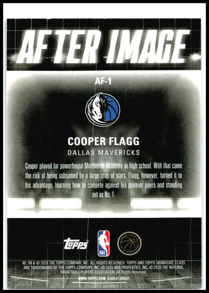 2025-26 Topps Signature Class After Image #AF-1 Cooper Flagg Dallas Mavericks