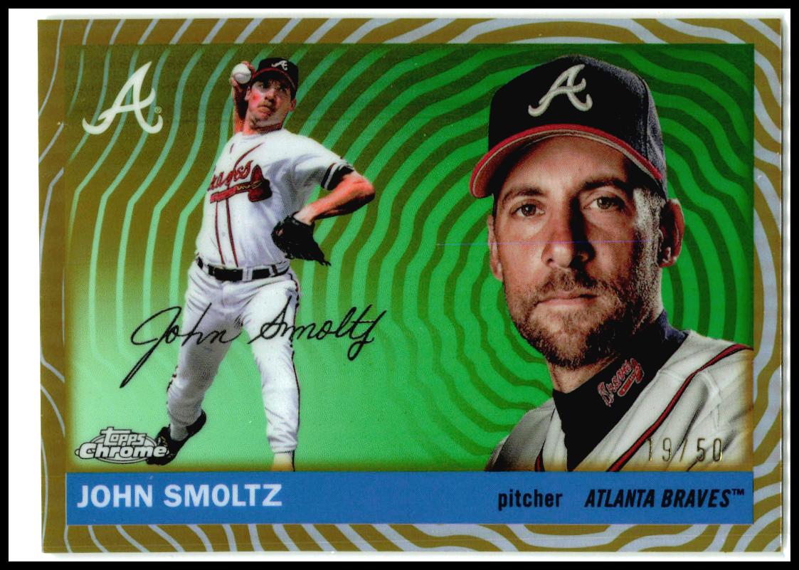 2025 Topps Chrome Platinum Gold Vibrations Refractors #258 John Smoltz Braves