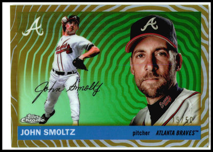 2025 Topps Chrome Platinum Gold Vibrations Refractors #258 John Smoltz Braves