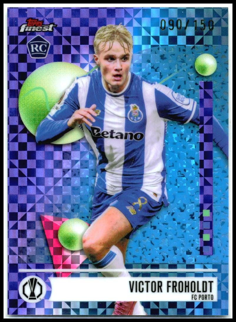 2025-26 Finest UEFA Club Purple Checkerboard /150 #167 Victor Froholdt RC Porto