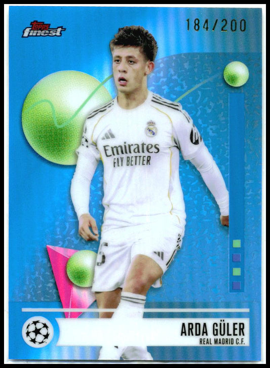 2025-26 Finest UEFA Club Blue Refractor #129 Arda Güler Real Madrid CF