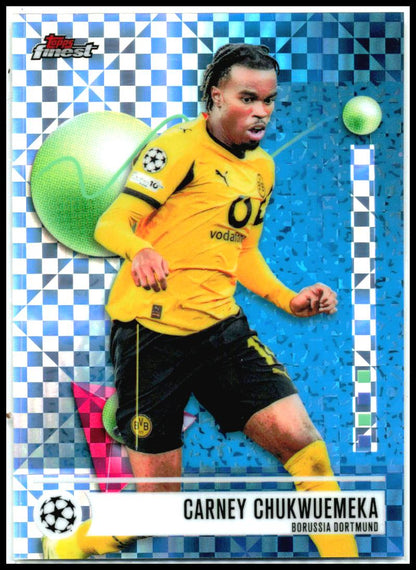 2025-26 Finest UEFA Club Checkerboard #35 Carney Chukwuemeka Borussia Dortmund