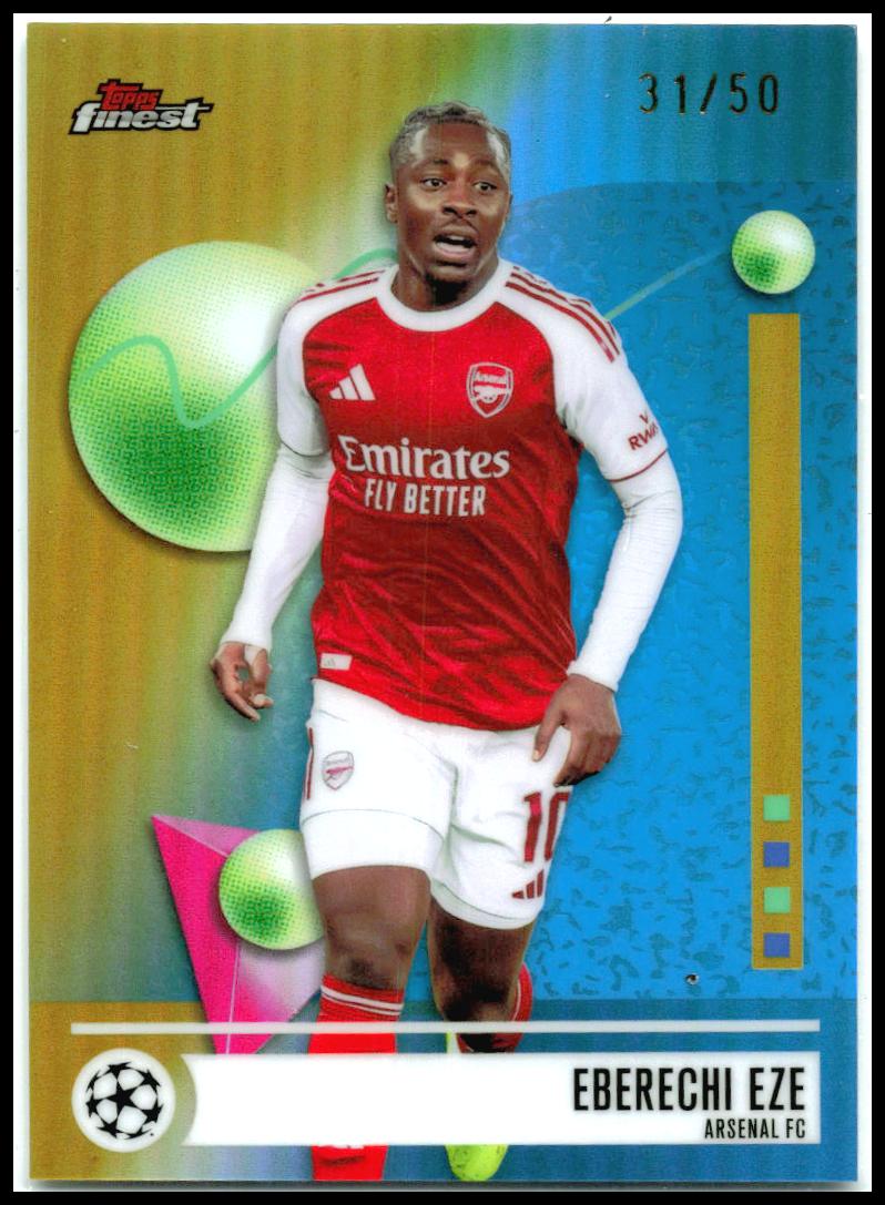 2025-26 Finest UEFA Club Gold Refractor #30 Eberechi Eze Arsenal FC