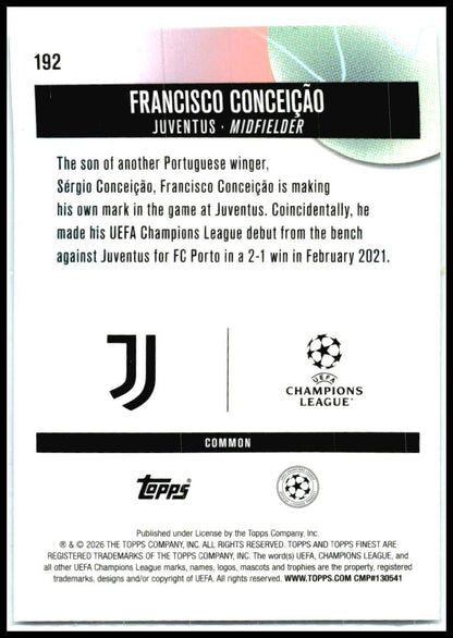 2025-26 Finest UEFA Club Checkerboard #192 Francisco Conceição Juventus