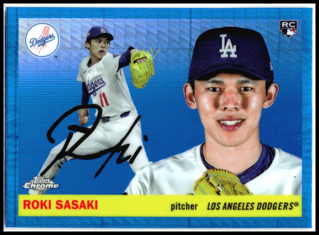 2025 Topps Chrome Platinum Blue Prism Refractors #239 Roki Sasaki RC Dodgers