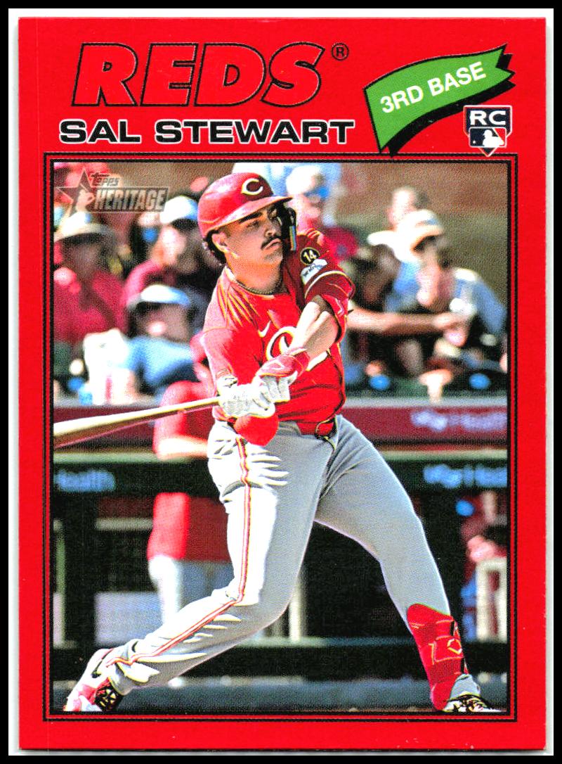 2026 Topps Heritage Red #221 Sal Stewart RC Cincinnati Reds