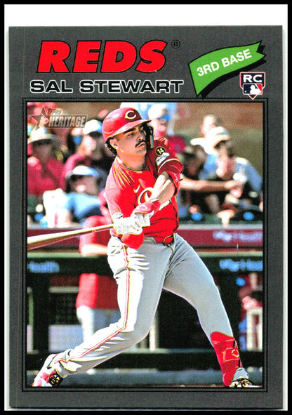 2026 Topps Heritage Dark Gray #221 Sal Stewart RC Cincinnati Reds