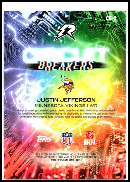 2025 Topps Resurgence Circuit Breakers #CB-2 Justin Jefferson Minnesota Vikings