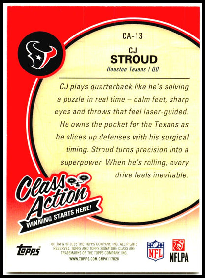 2025 Topps Signature Class Class Action #CA-13 CJ Stroud Houston Texans