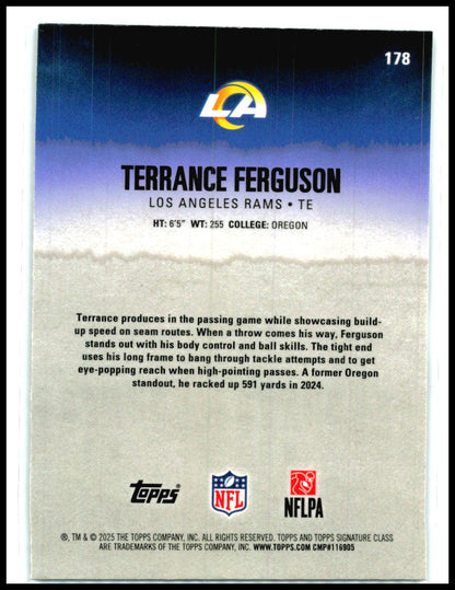 2025 Topps Signature Class Chrome Purple /100 #178 Terrance Ferguson RC Rams