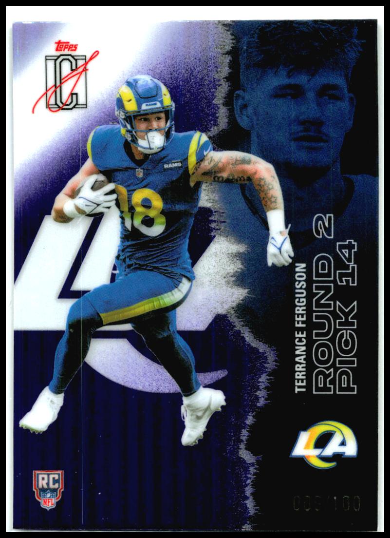 2025 Topps Signature Class Chrome Purple /100 #178 Terrance Ferguson RC Rams