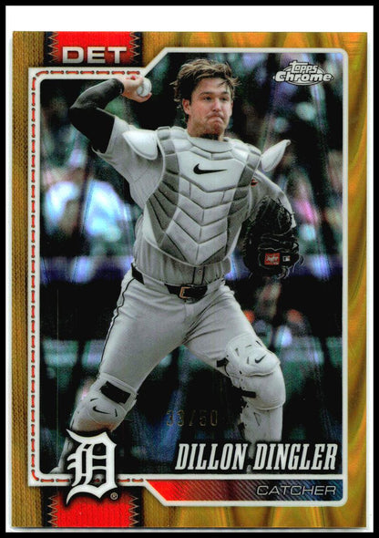 2026 Topps Chrome Gold Raywave Refractors #18 Dillon Dingler #/50 Detroit Tigers