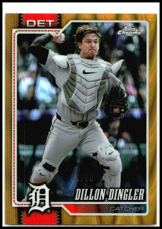 2026 Topps Chrome Gold Raywave Refractors #18 Dillon Dingler #/50 Detroit Tigers