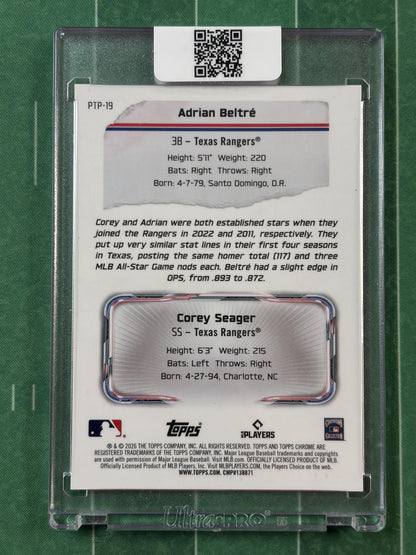 2026 Topps Chrome Past to Present Gold /50 #PTP-19 Beltré / Seager Texas