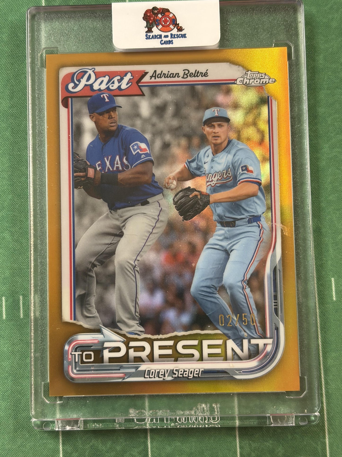 2026 Topps Chrome Past to Present Gold /50 #PTP-19 Beltré / Seager Texas