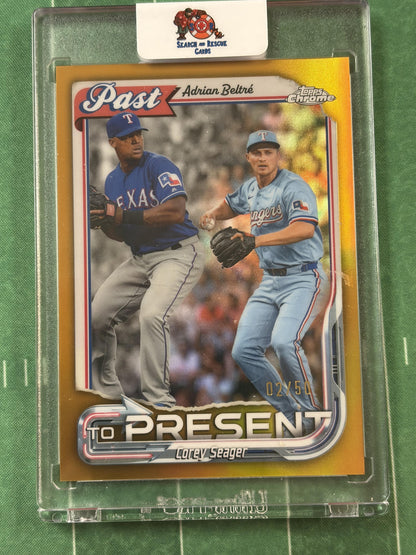 2026 Topps Chrome Past to Present Gold /50 #PTP-19 Beltré / Seager Texas