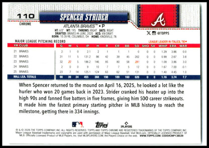 2026 Topps Gold Checkerboard /50 #79 Spencer Strider Atlanta Braves