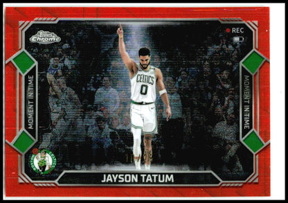 2025-26 Topps Chrome Update Moment In Time Orange /25 #MT-6 Jayson Tatum Celtics