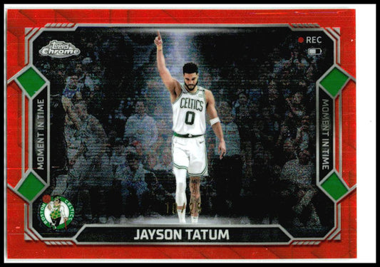 2025-26 Topps Chrome Update Moment In Time Orange /25 #MT-6 Jayson Tatum Celtics