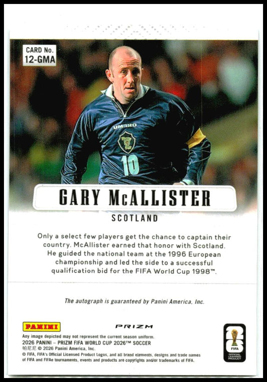 2026 Prizm FIFA World Cup Throwback Signatures Wave #12-GMA Gary McAllister AU