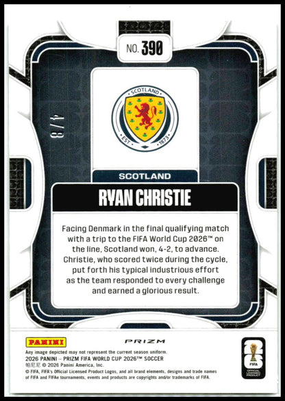 2026 Prizm FIFA World Cup Black & Gold Wave /8 #390 Ryan Christie Scotland