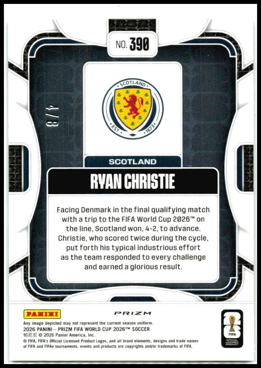 2026 Prizm FIFA World Cup Black & Gold Wave /8 #390 Ryan Christie Scotland