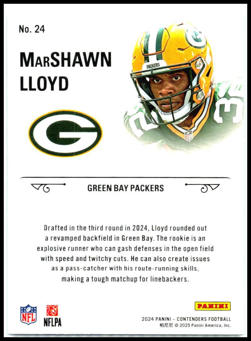 2024 Panini Contenders Rookie Stallions #24 MarShawn Lloyd Green Bay Packers