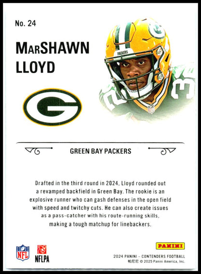 2024 Panini Contenders Rookie Stallions #24 MarShawn Lloyd Green Bay Packers