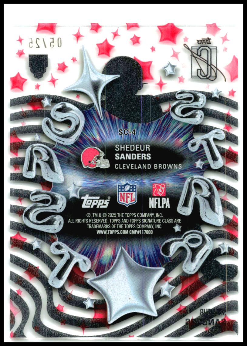 2025 Topps Signature Class Star Cast Red #SC-4 Shedeur Sanders Browns
