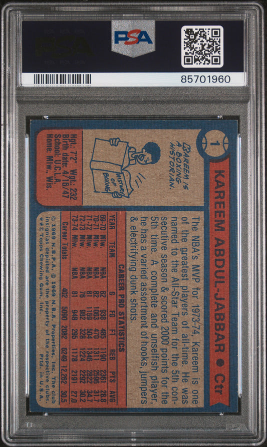 1974 Topps #1 Kareem Abdul-Jabbar