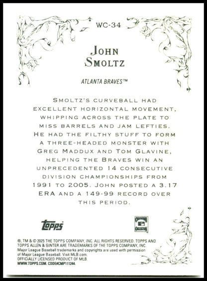 2025 Topps Allen & Ginter Wicked Curves #WC-34 John Smoltz Atlanta Braves