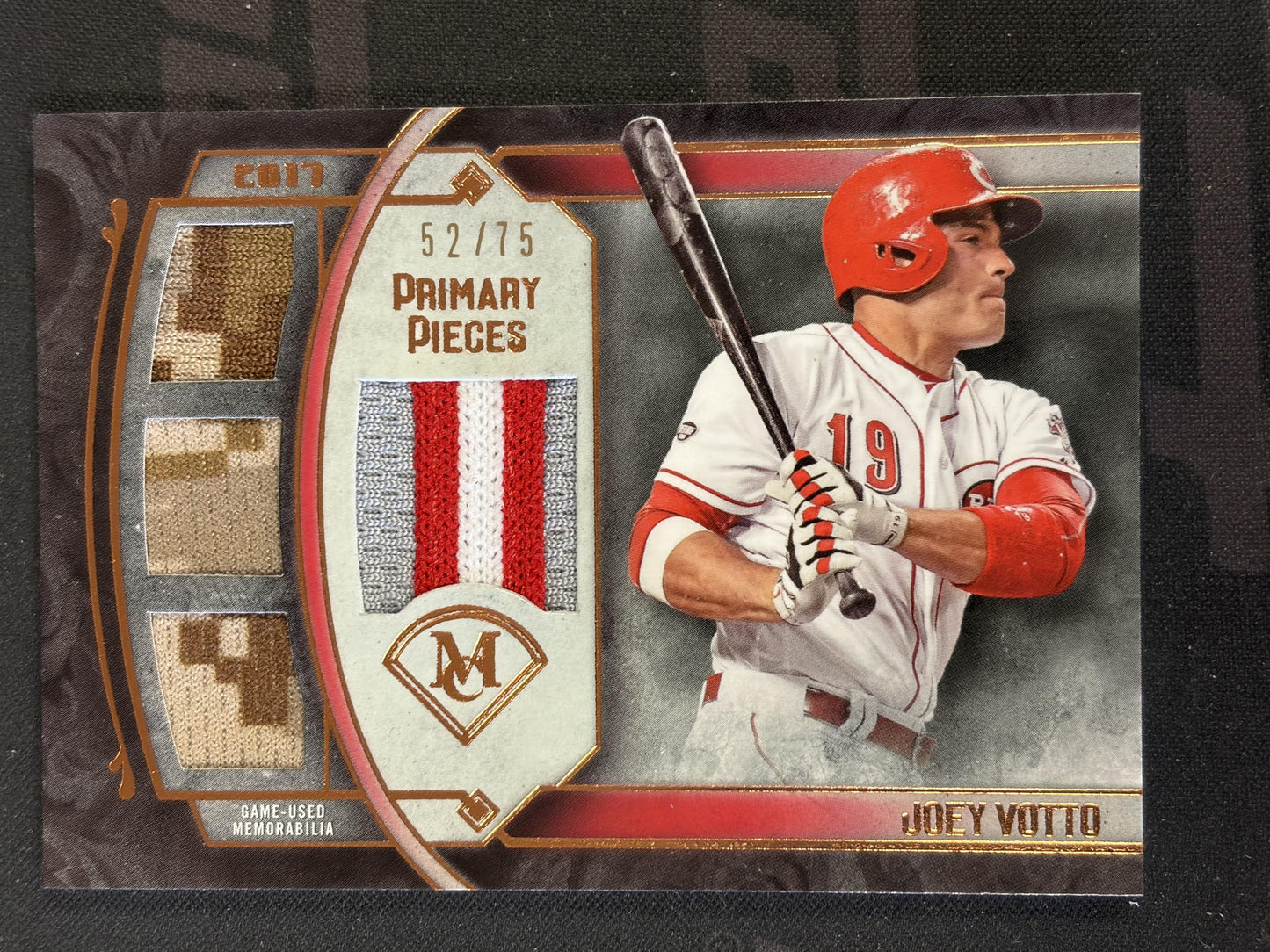 2017 Topps Museum Joey Votto Primary Pieces Quad Relic Copper /75 SPR-JV Reds