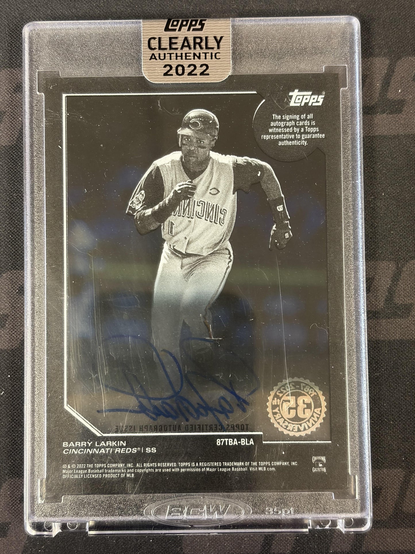 2022 Topps Clearly Authentic 1987 Auto #87TBA-BLA Barry Larkin Reds HOF