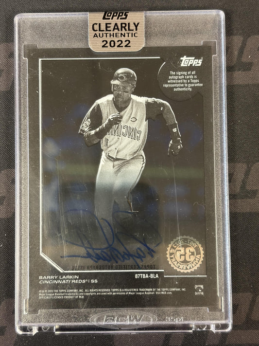 2022 Topps Clearly Authentic 1987 Auto #87TBA-BLA Barry Larkin Reds HOF