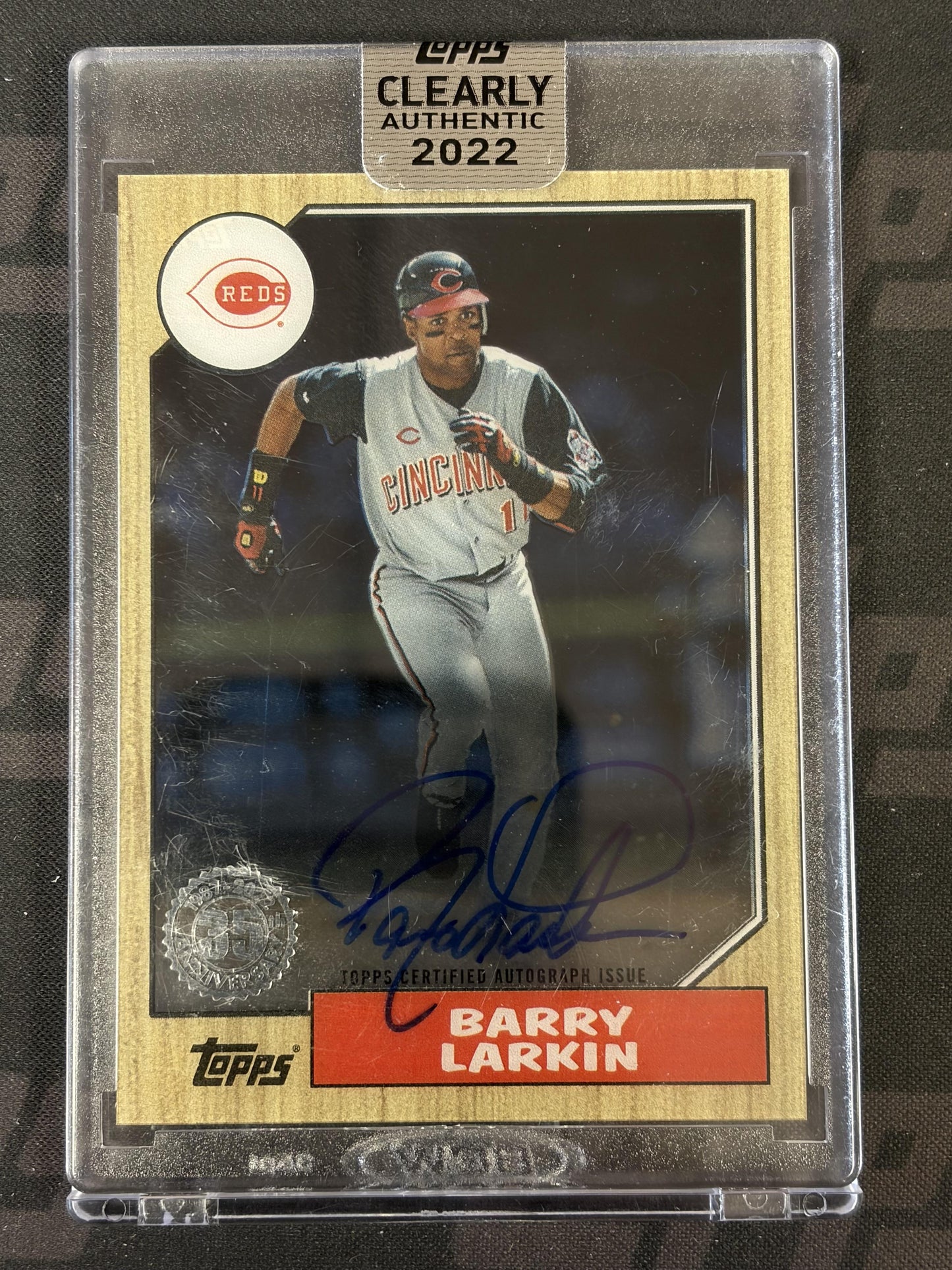 2022 Topps Clearly Authentic 1987 Auto #87TBA-BLA Barry Larkin Reds HOF