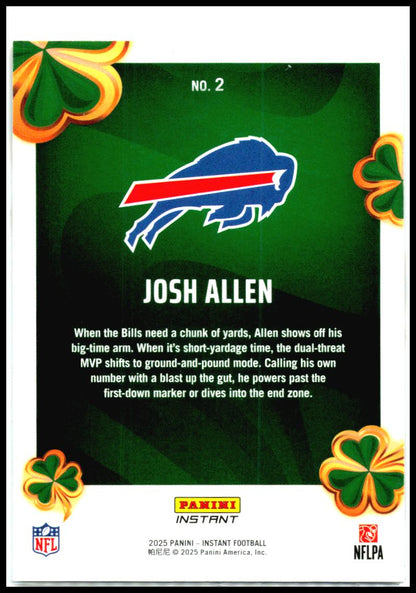 2025 Panini Instant Lucky Clover #2 Josh Allen Buffalo Bills