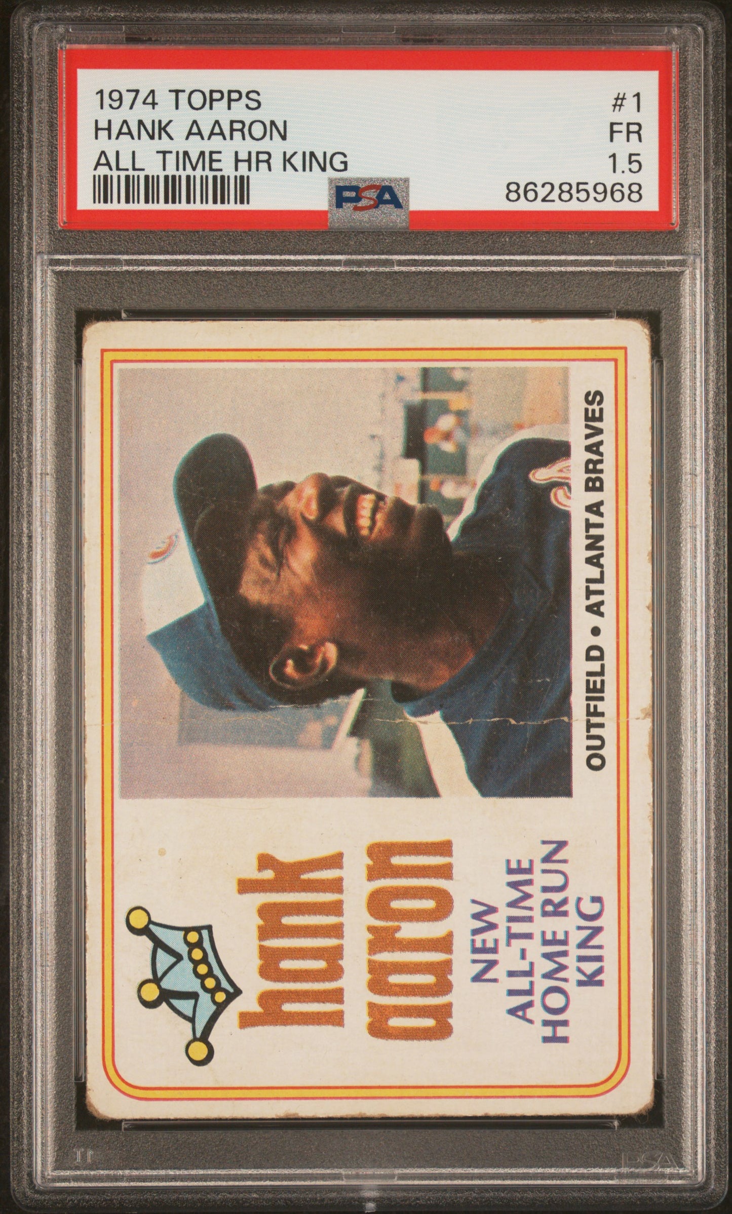 1974 Topps All Time Hr King #1 Hank Aaron PSA 1.5